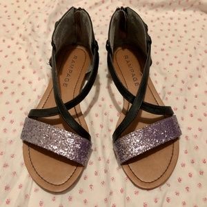 Rampage 8 glittery sliver gladiator sandals